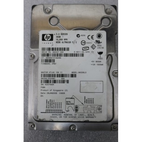 HP 364327-002 36GB 15K RPM  68 pin Internal Hard Drive